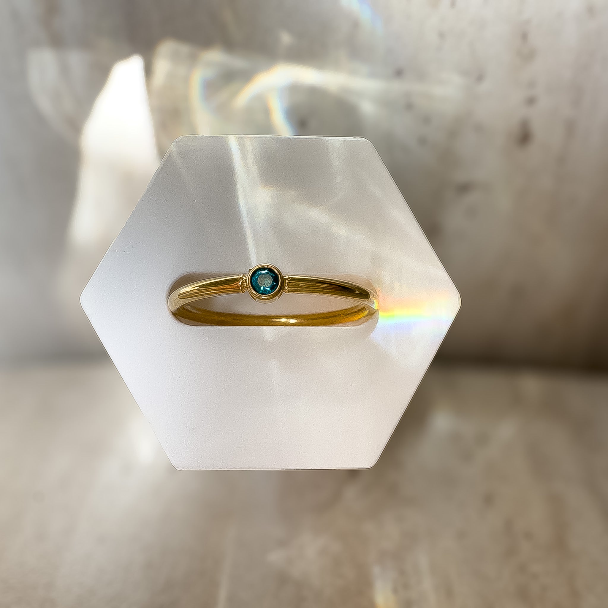 Ring Morio mit Petrol Stein